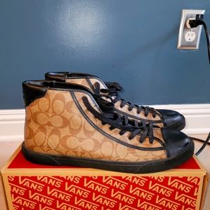 Coach High Tops, Size 11.5, Tan, Brown, and Black